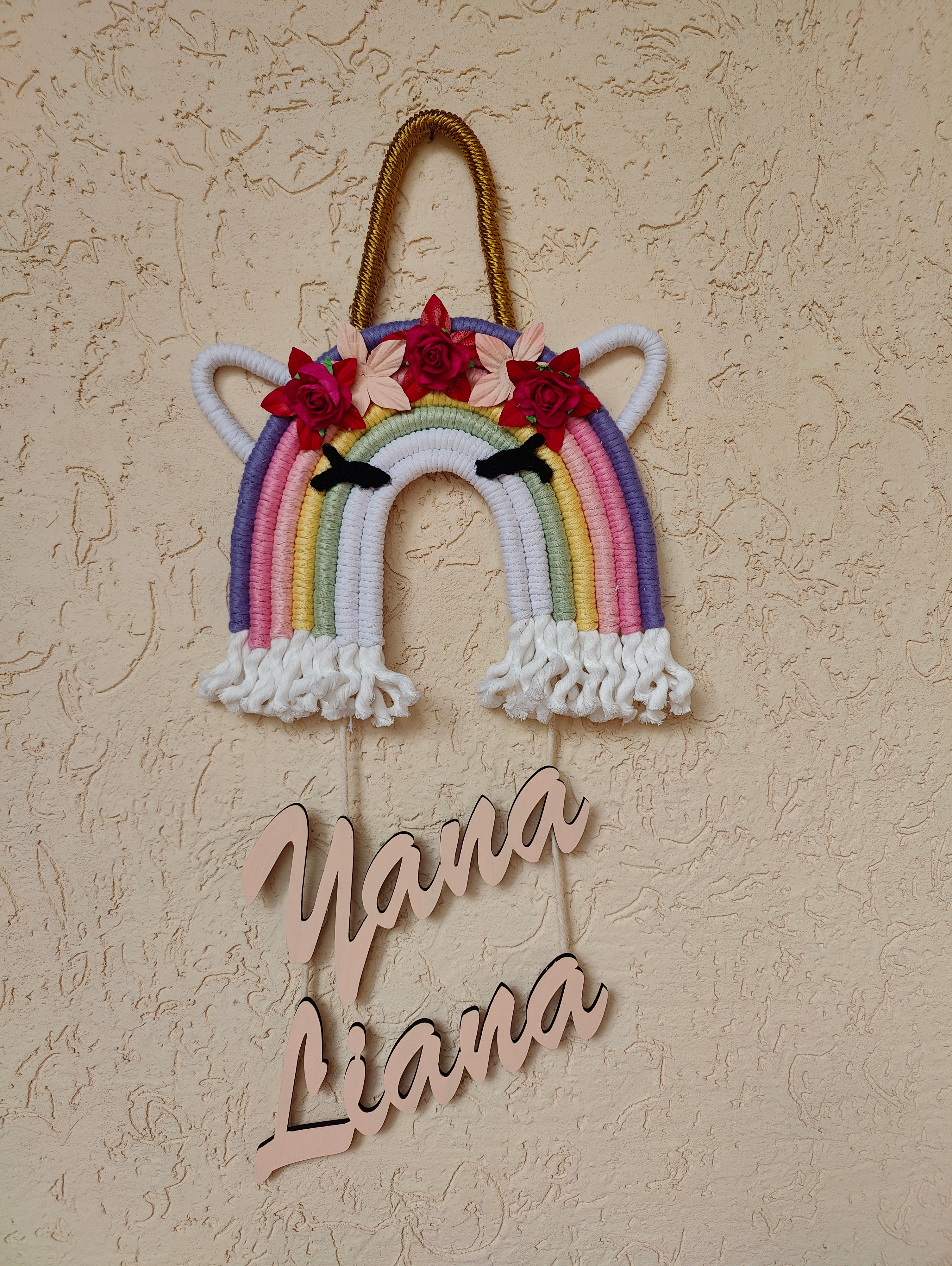 Macrame - Unicorn Nameplate