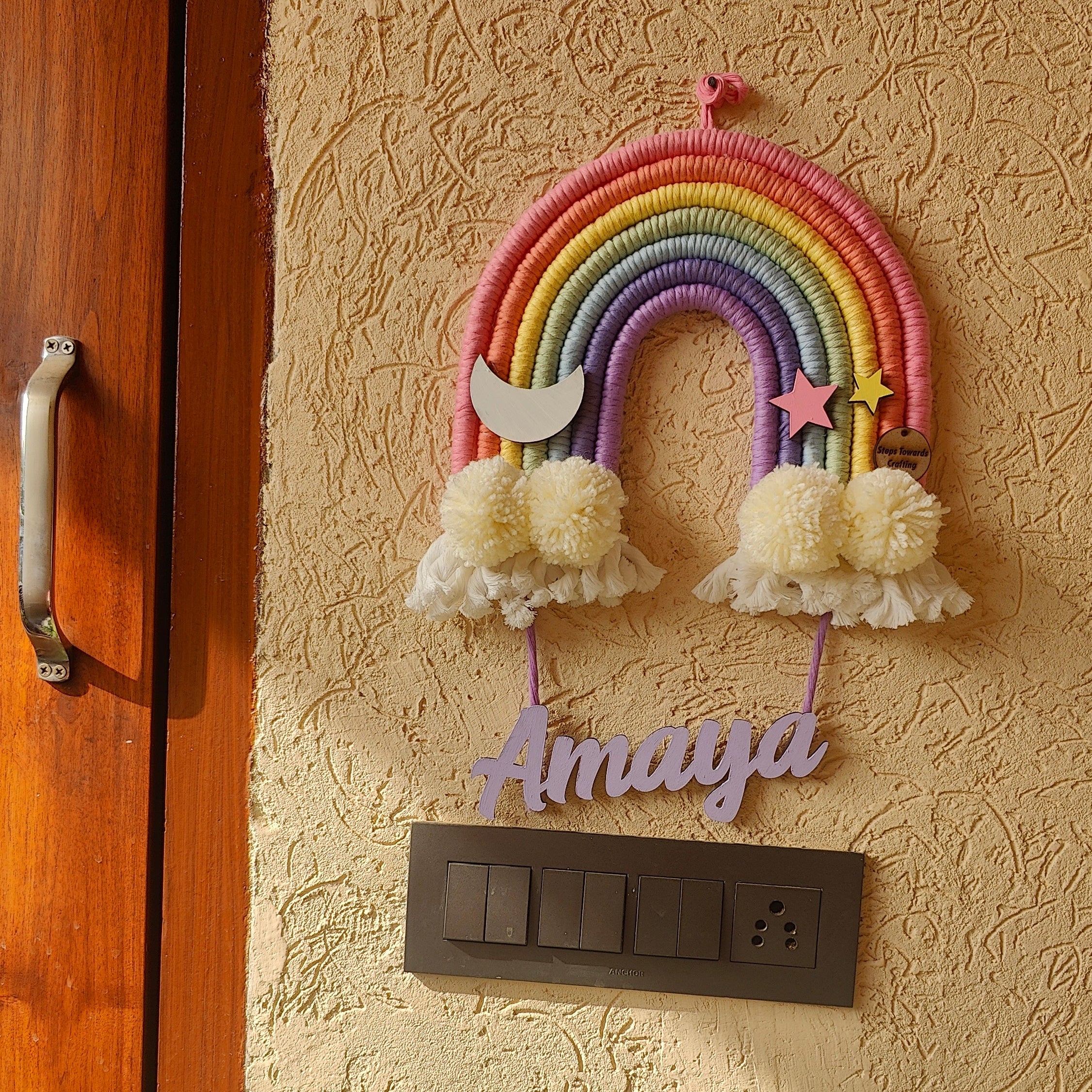 Macrame Nameboard - 7 Layer Rainbow