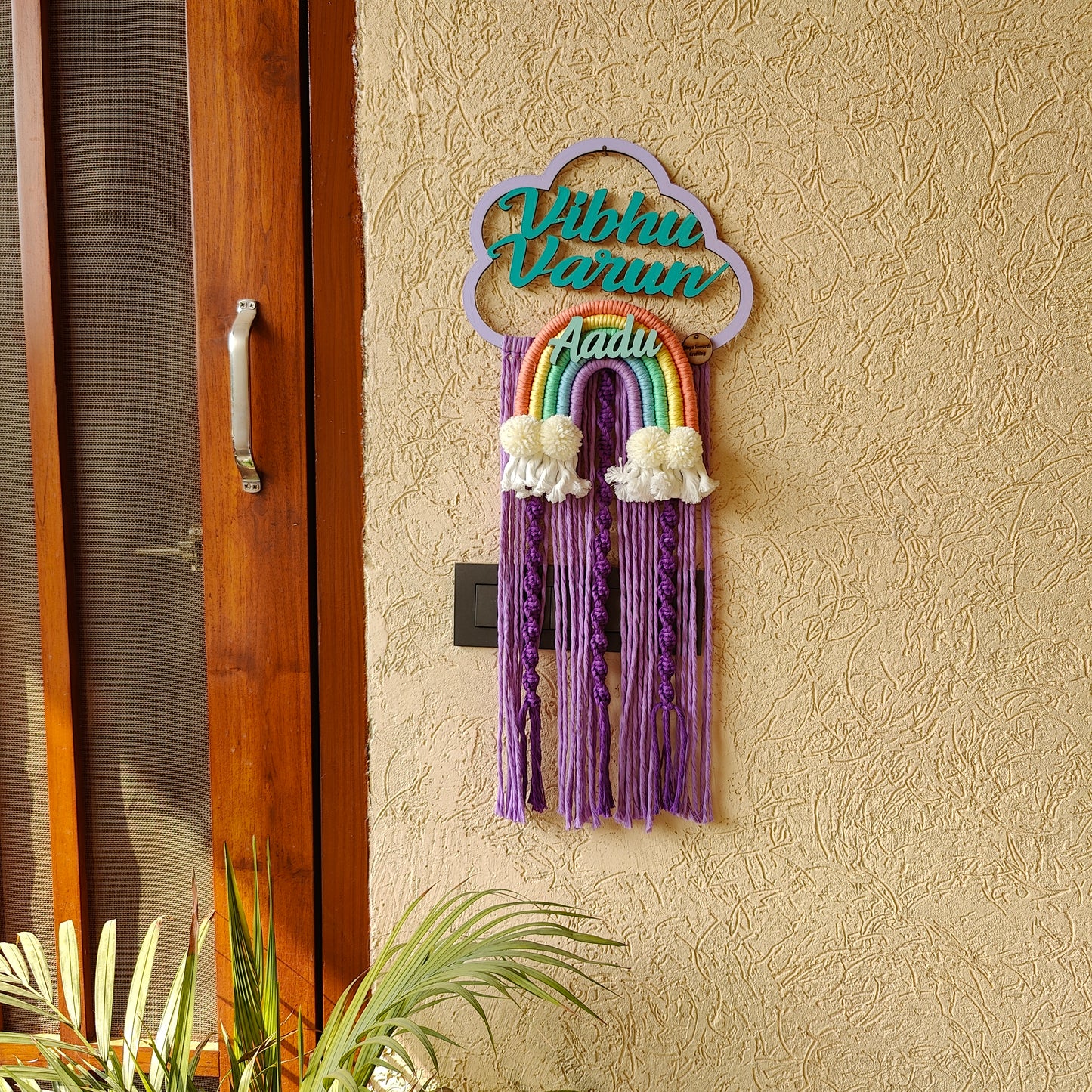Macrame - Twisted hangings Cloud Couple / Kids Name Plate (Copy)