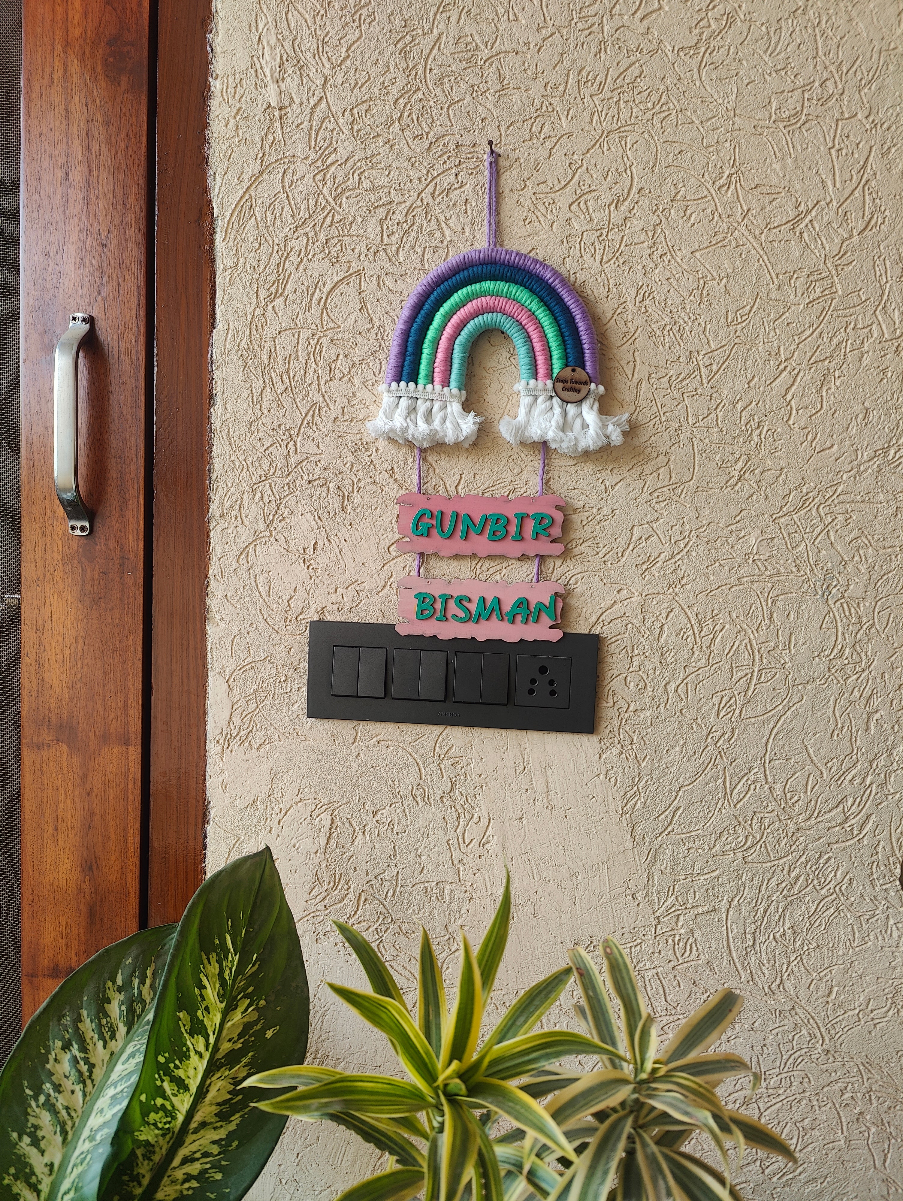 Macrame Nameboard - 5 Layer Mini Rainbow