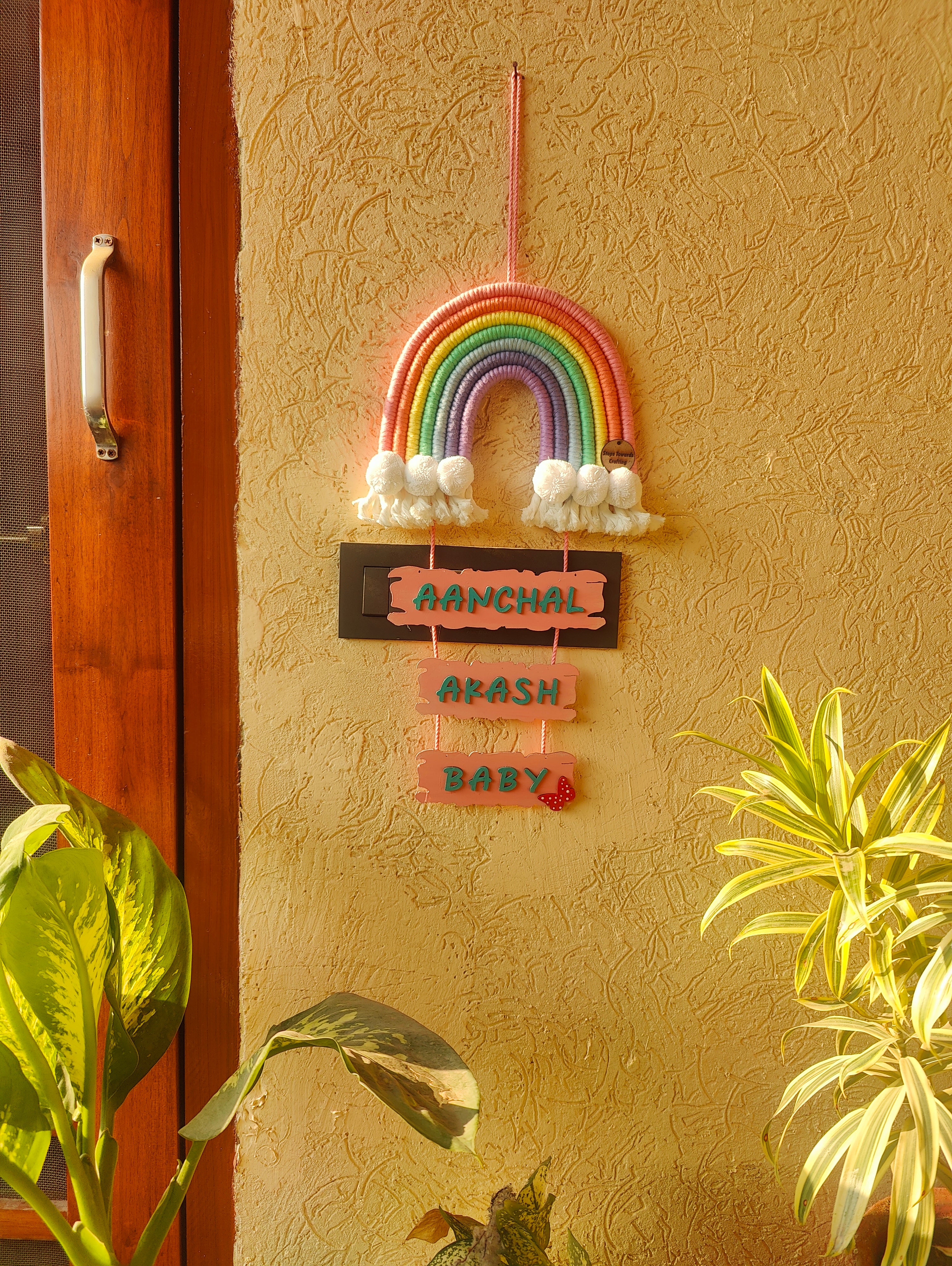 Macrame Nameboard - 7 Layer Rainbow