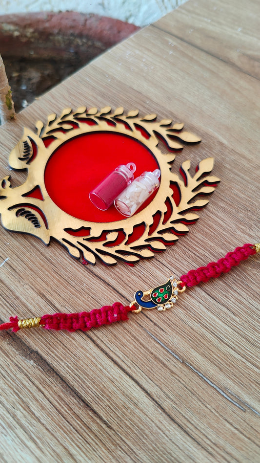 Peacock Macrame Rakhi