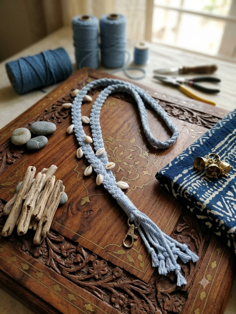 Macrame Mobile Lanyard - Beach Theme Single color