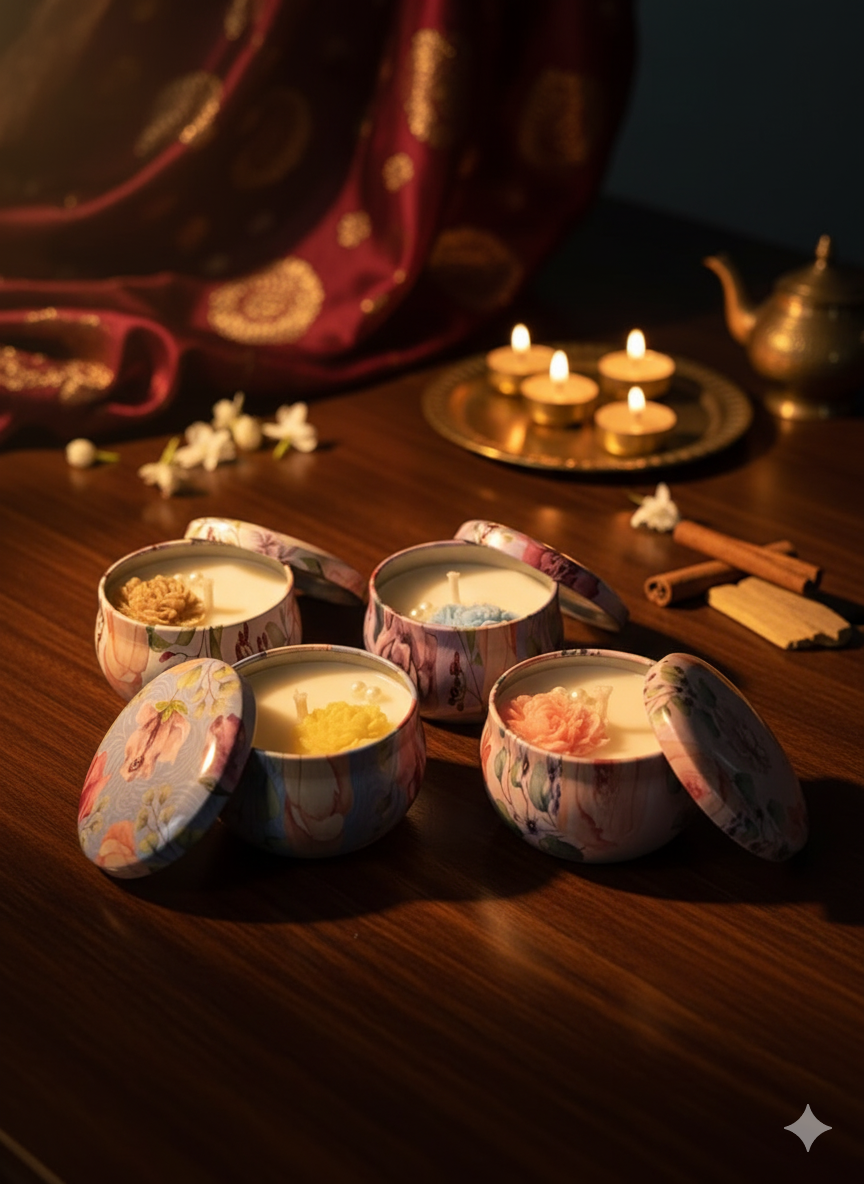 Premium Tin candle Gift - Set of 4