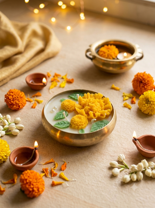 Shubha Urli Candle - Gendaphool / Marigold Garden