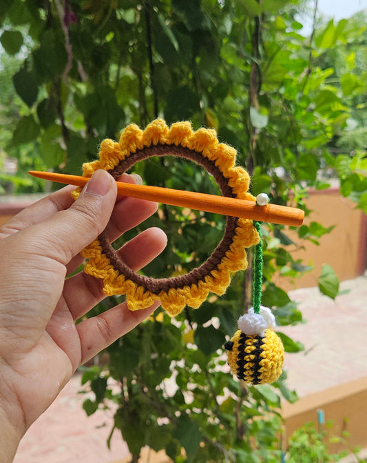 Crochet Hair Bun Stick - Honey Bee