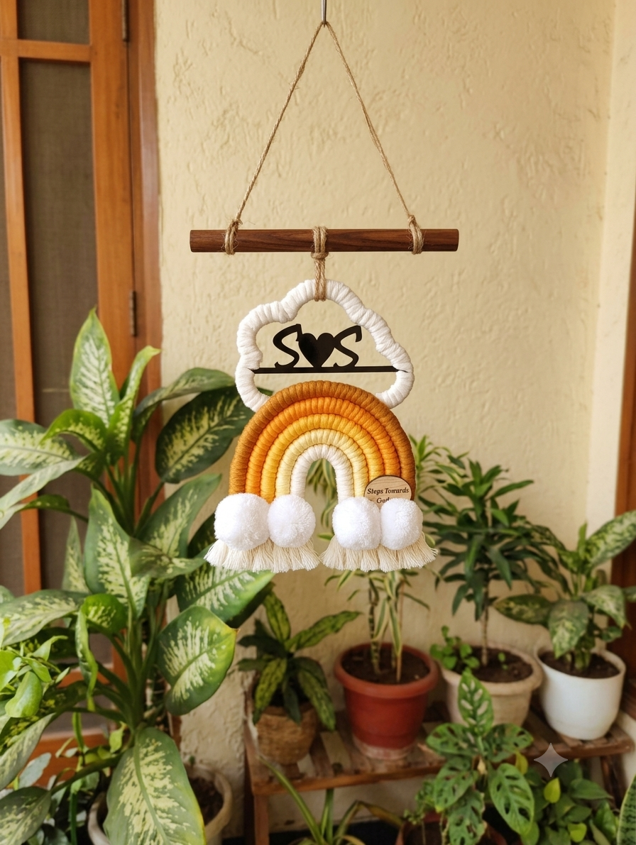 Macrame - Rainbow Nameplate / Car Charm