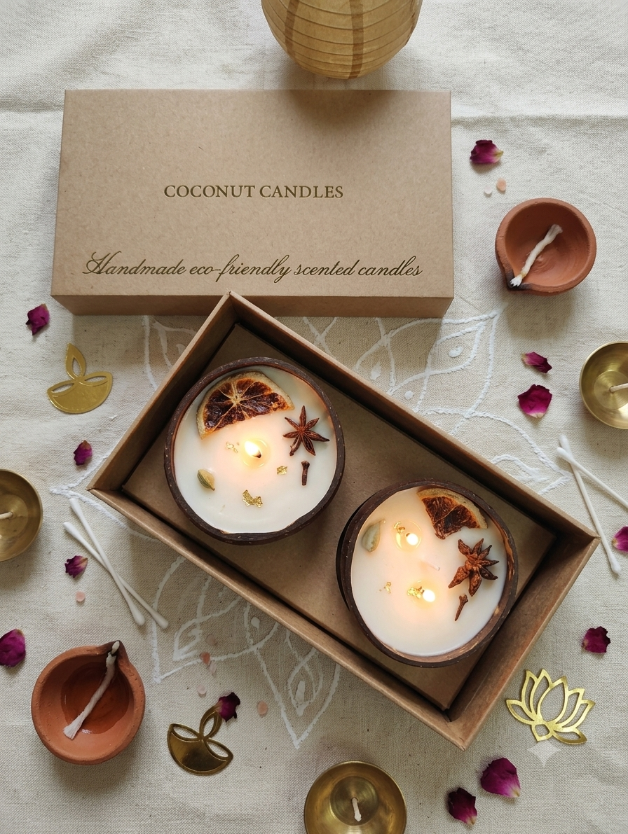 Spice infused Coconut Bowl Candle (Pack of 2)