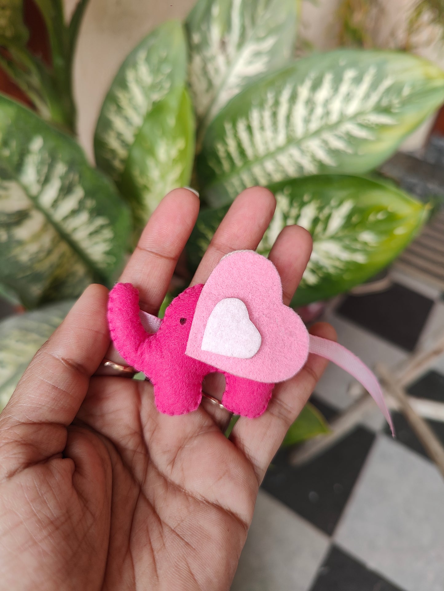 Felt - Elephant with Heart Rakhi for kids