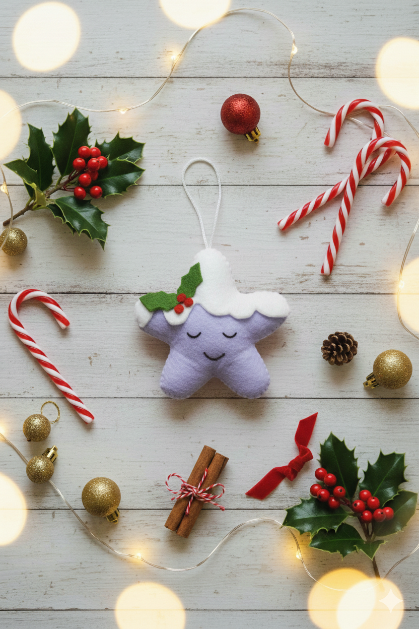 Felt Smiling Eyes Star Hanging