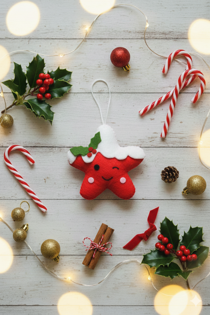 Felt Winking Star Hanging