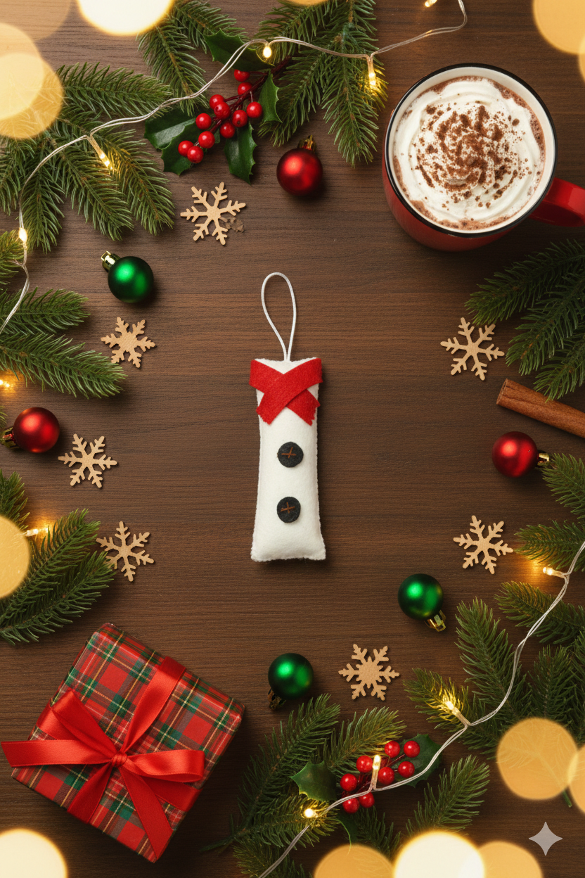 Felt Name Initial - Snowman (White) Theme