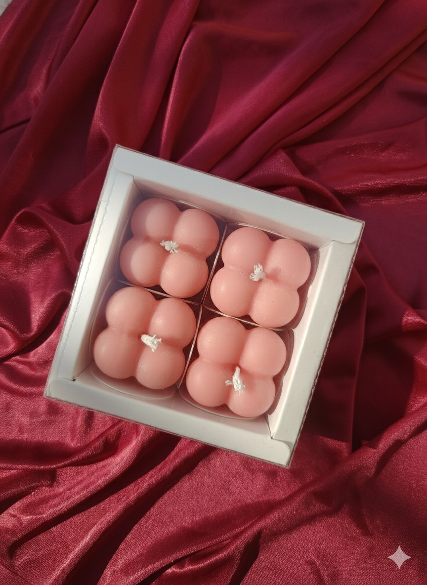Valentine Collection - 4 Small bubble candles Set