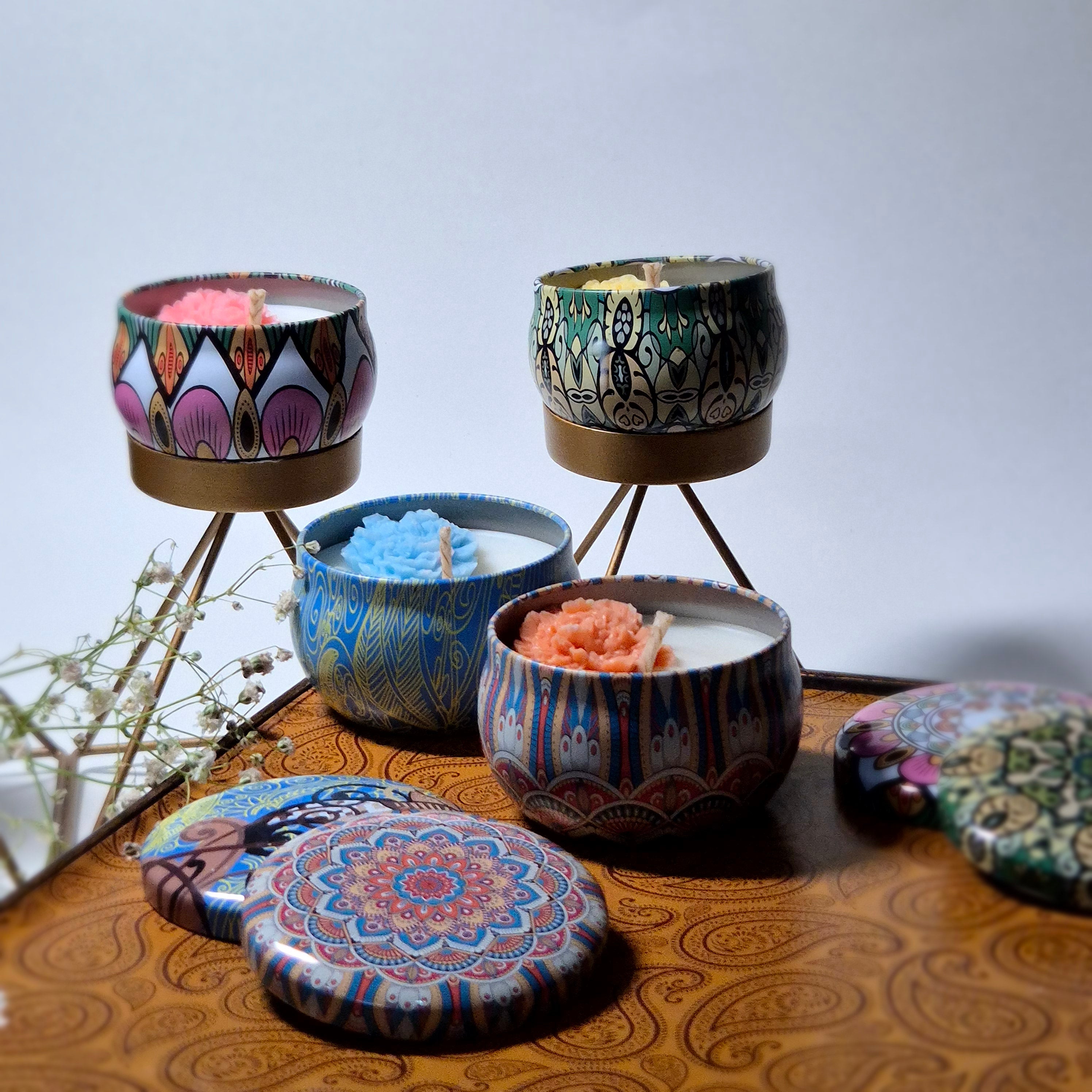 Mandala Tin Candle Gift - Set of 4