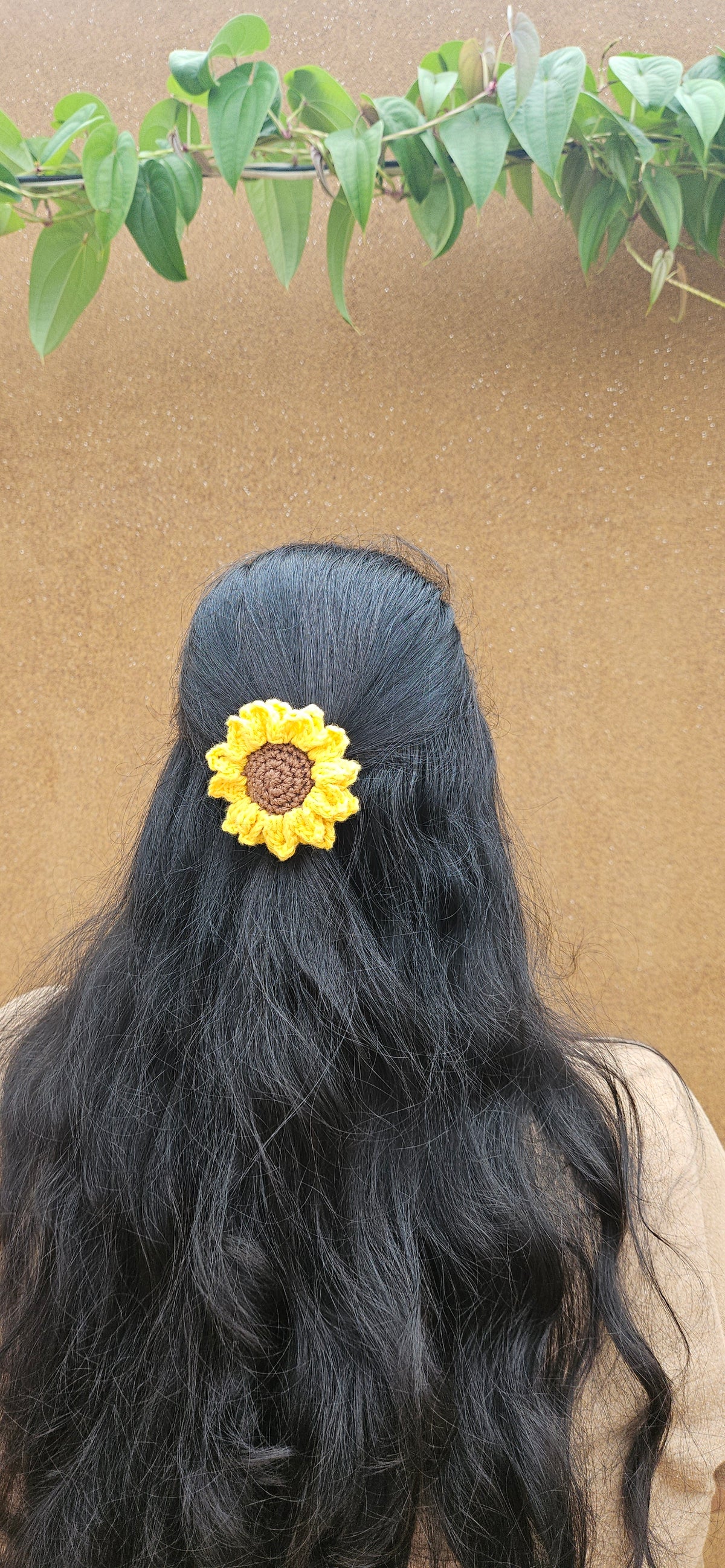Crochet Hair Tie - Sunflower