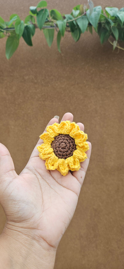 Crochet Hair Tie - Sunflower