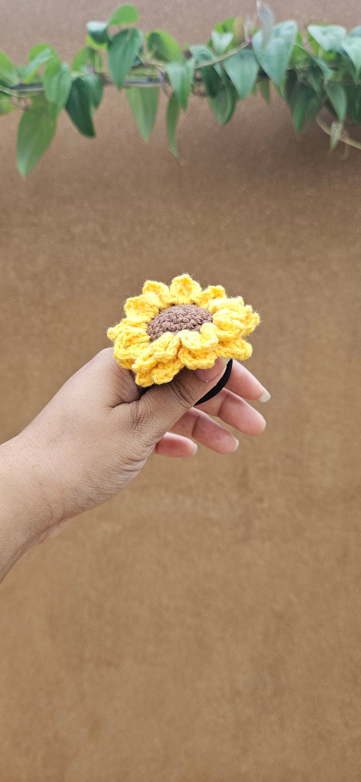 Crochet Hair Tie - Sunflower