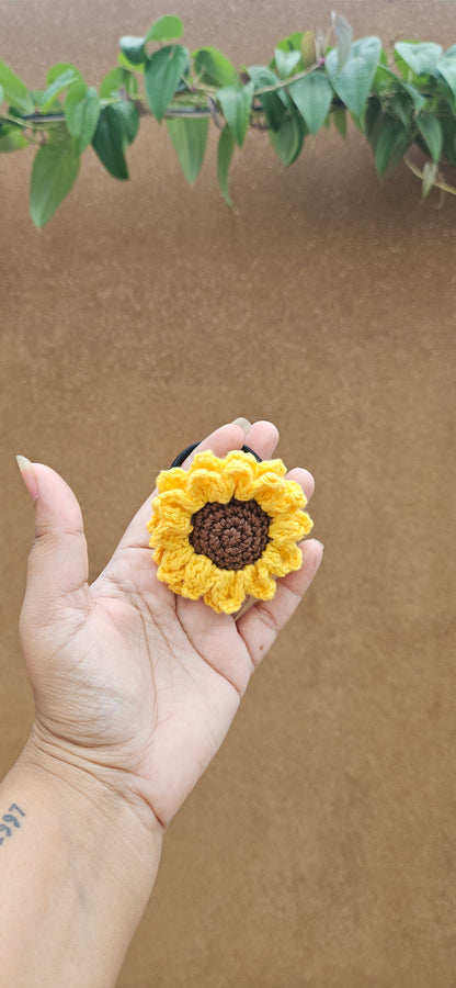 Crochet Hair Tie - Sunflower