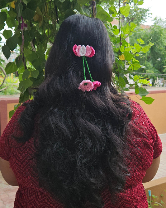 Crochet Hair Clip - Lotus