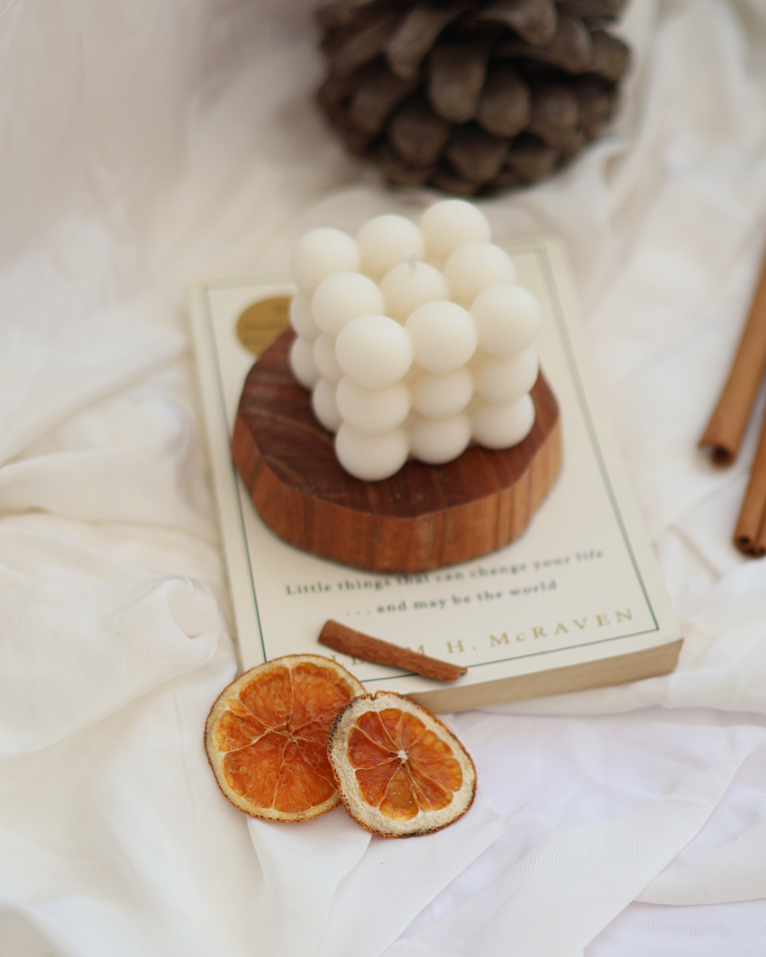 Large Bubble Cube Candle