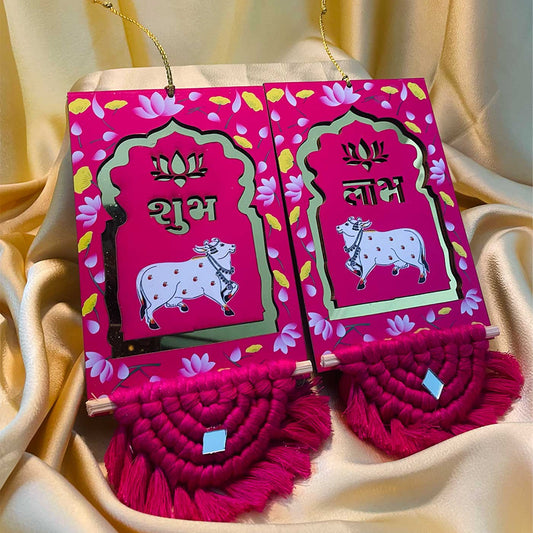 Pichwai themed Macrame Shubh laabh