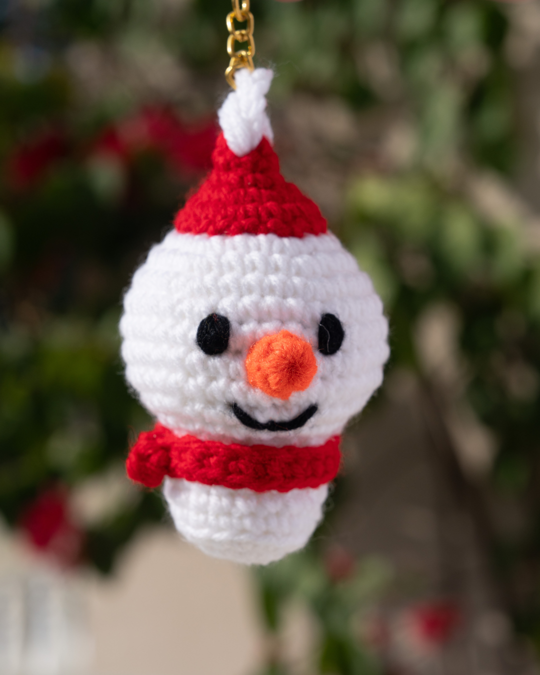 Crochet Snowman Keychain