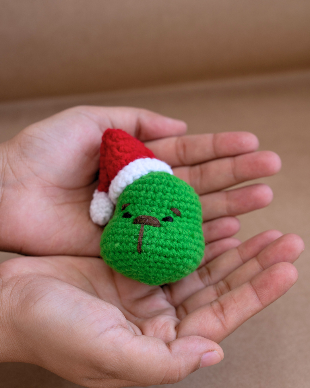 Crochet Grinch keychain