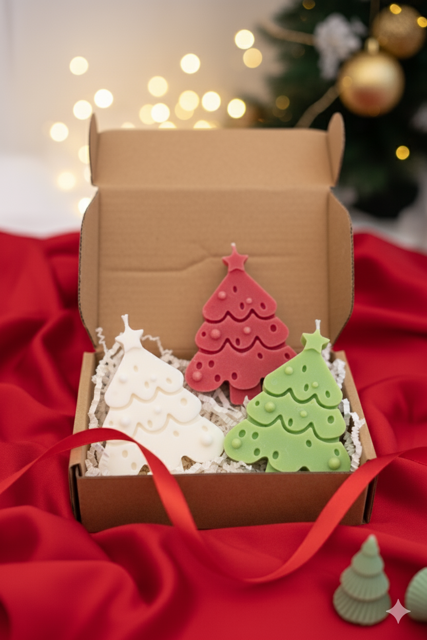 Classic Christmas Tree Candles - Set of 3