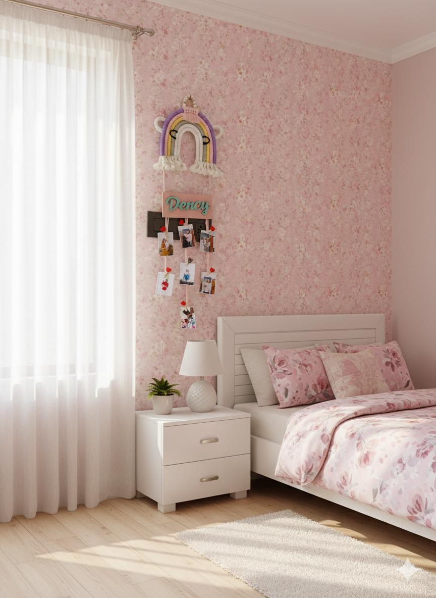 Macrame - Unicorn Nameplate with photo hangings