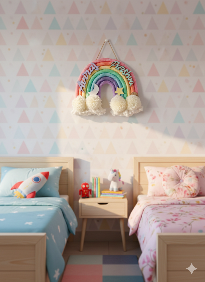 Macrame Nameboard - 7 Layer Rainbow