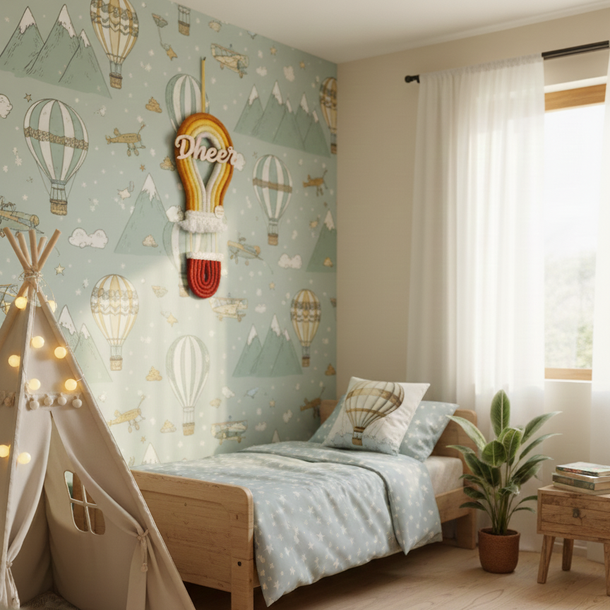 Macrame Hot Air Balloon - Nameboard