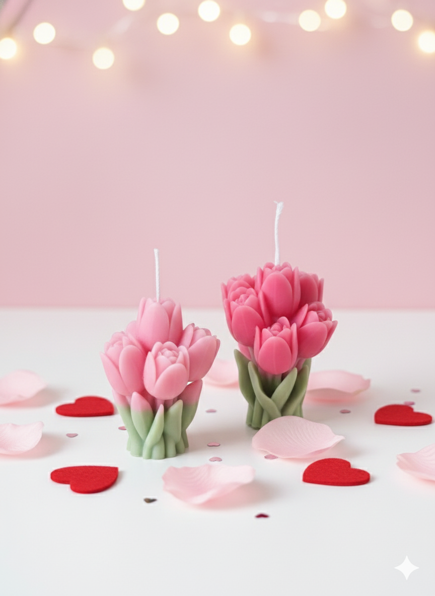 Valentine Collection - Tulip Bouquet Candle