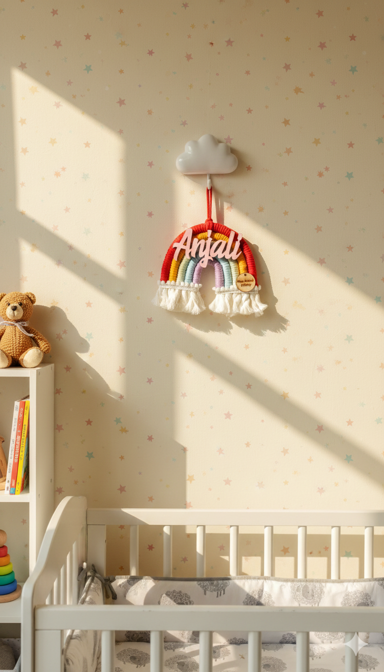 Macrame Nameboard - 5 Layer Mini Rainbow