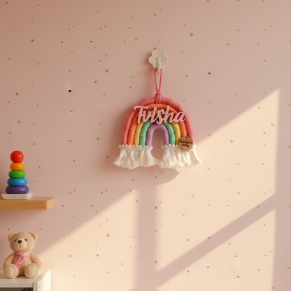 Macrame Nameboard - 5 Layer Mini Rainbow