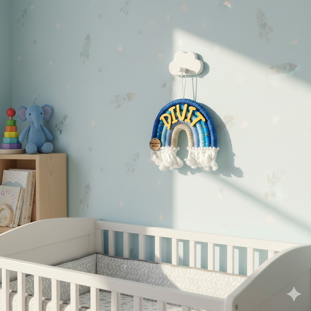 Macrame Nameboard - 5 Layer Mini Rainbow