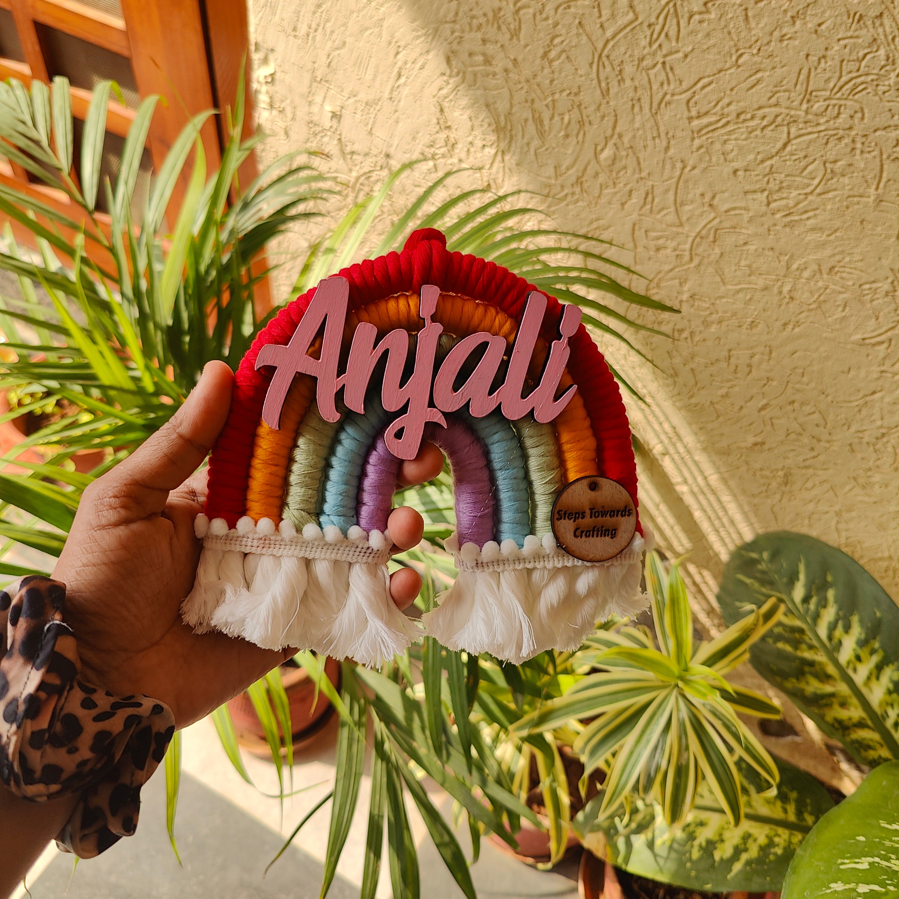 Macrame Nameboard - 5 Layer Mini Rainbow
