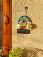 Macrame Nameboard -  Rainbow with Crochet Bees