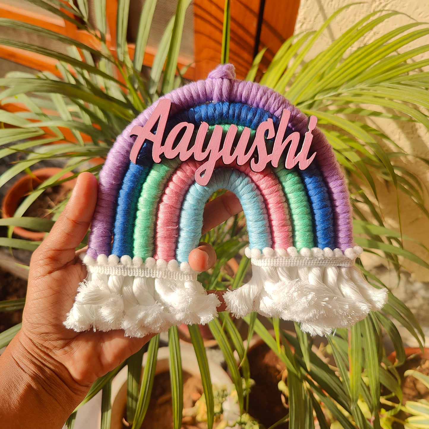 Macrame Nameboard - 5 Layer Mini Rainbow