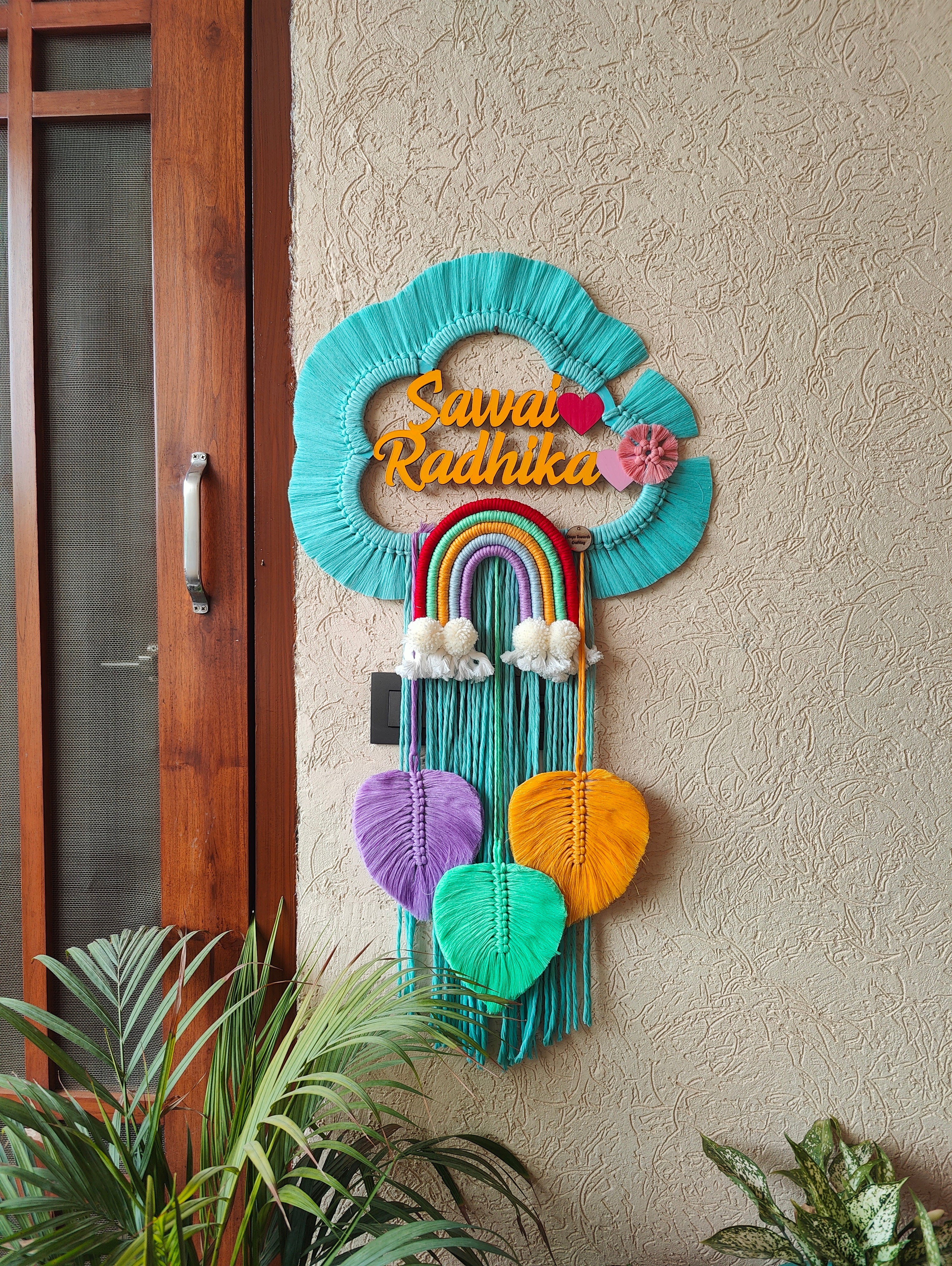 Macrame - Kids Name Plate Cloud Shape