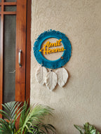 Macrame - Nameplate with Sq knot and leaves