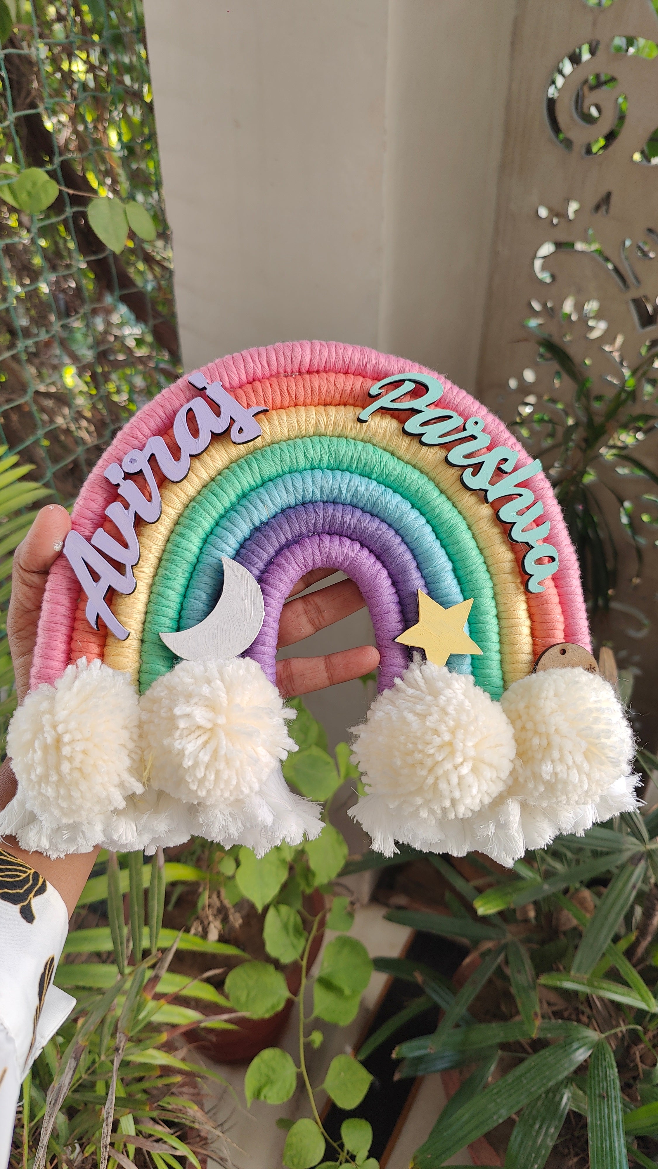 Macrame Nameboard - 7 Layer Rainbow