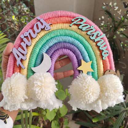 Macrame Nameboard - 7 Layer Rainbow