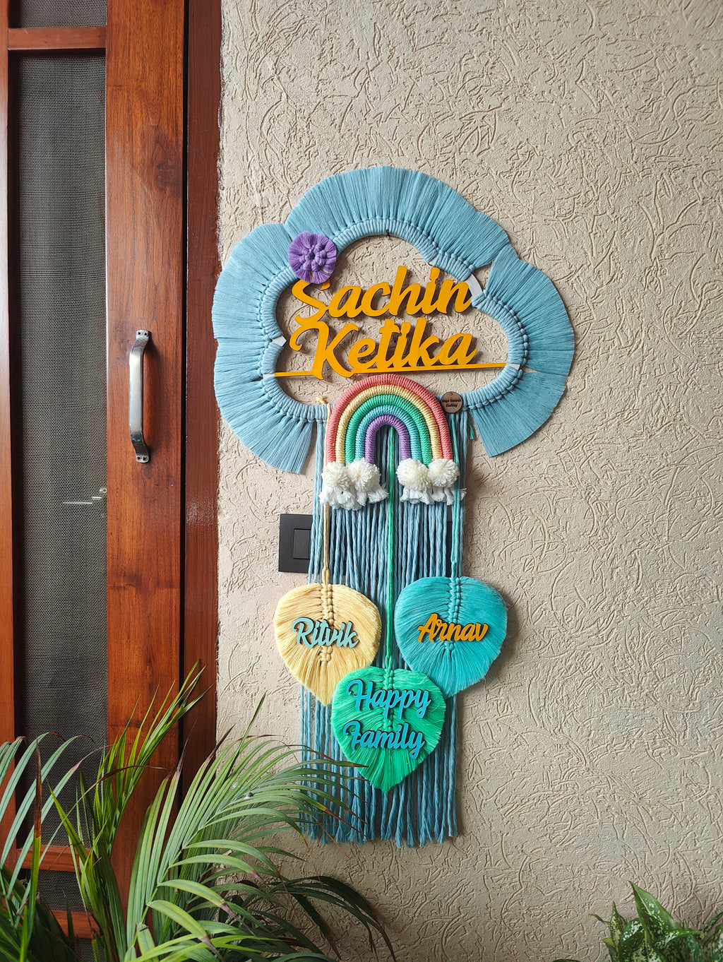Macrame - Kids Name Plate Cloud Shape