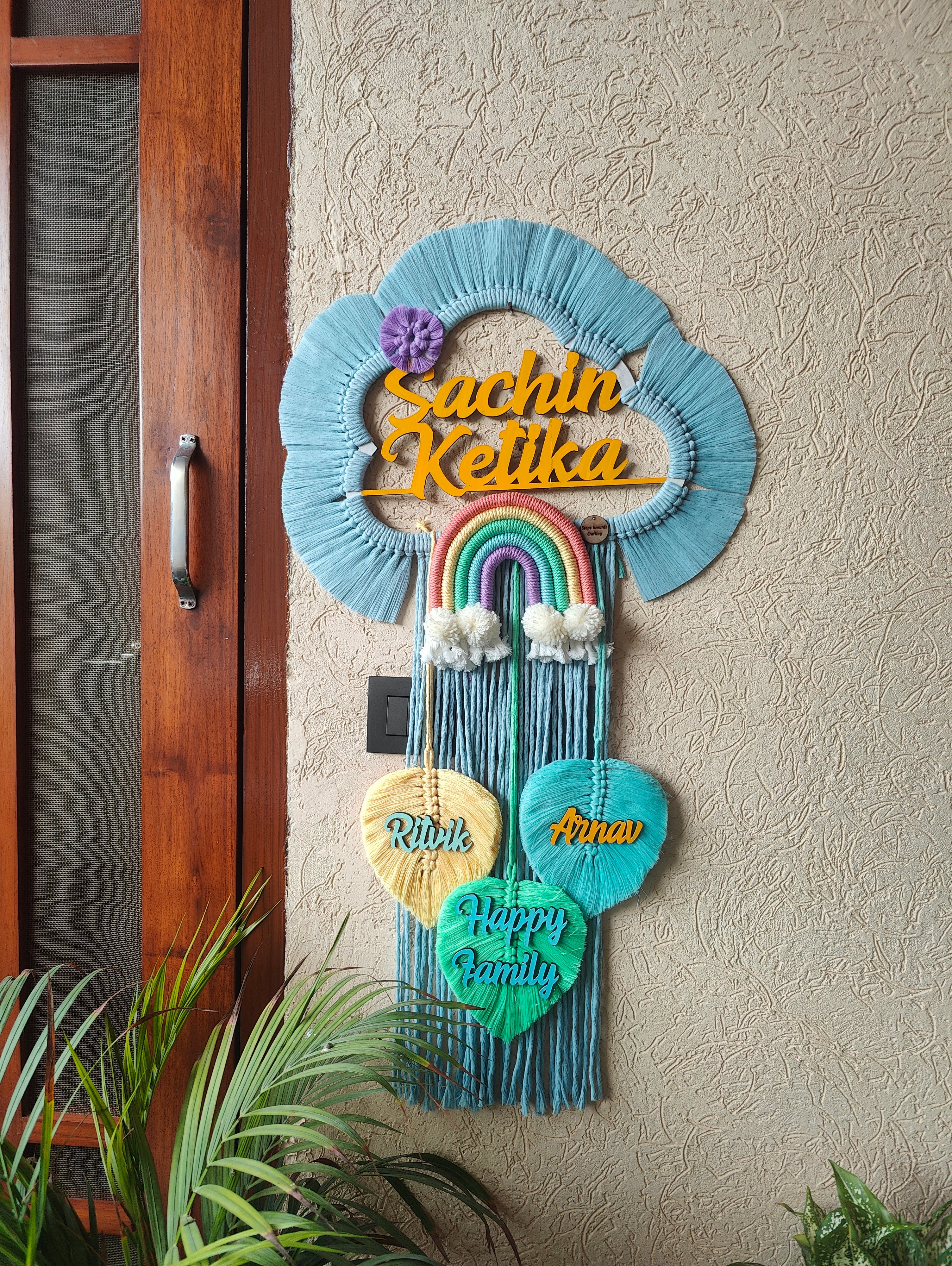 Macrame - Kids Name Plate Cloud Shape