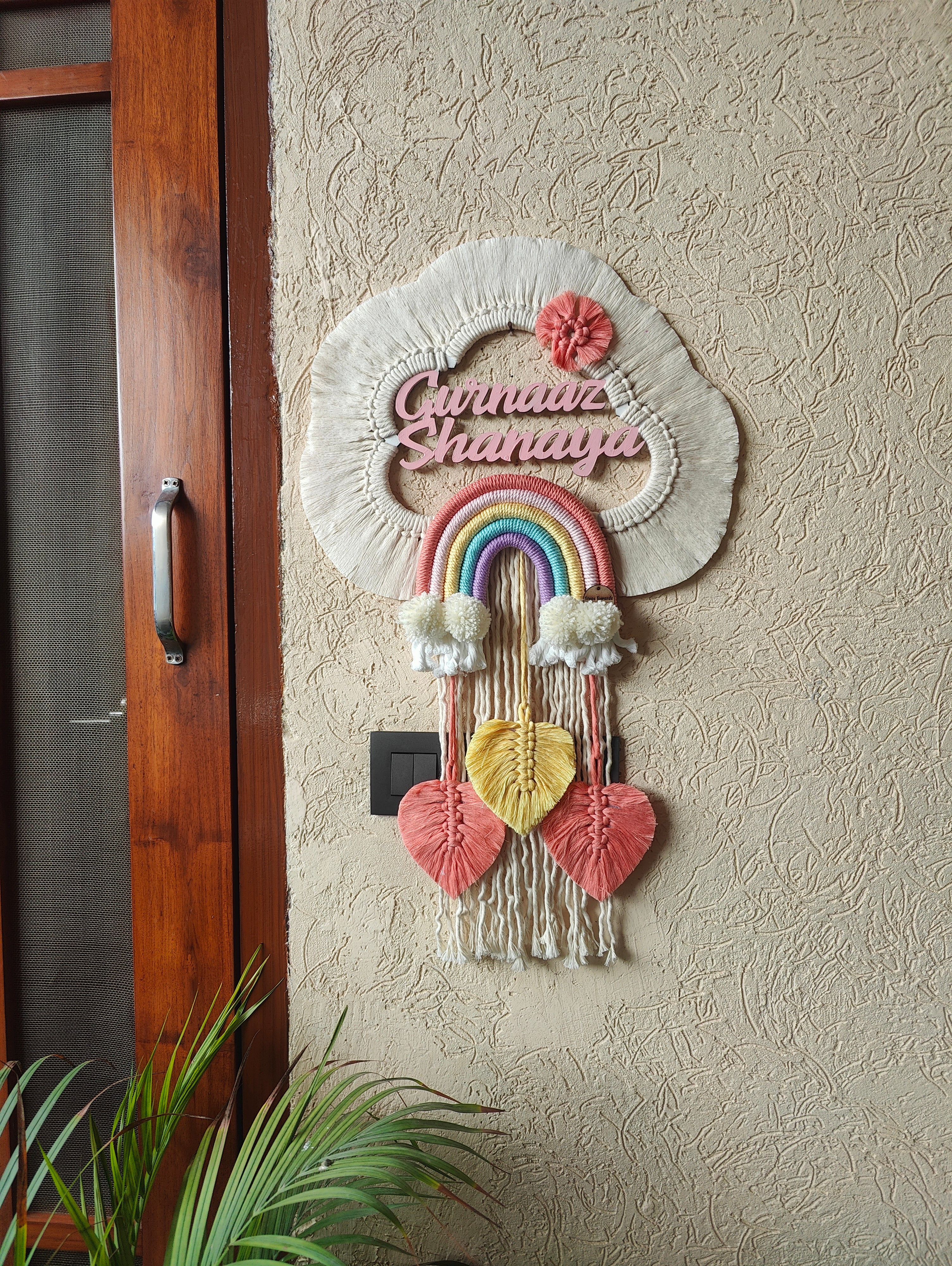 Macrame - Kids Name Plate Cloud Shape