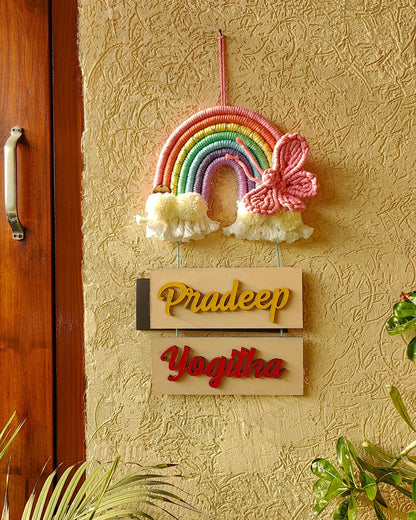 Handmade Macrame Rainbow Wall Hanging - 7 Layer Butterfly