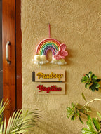 Macrame 7 Layer Rainbow hanging w/ butterfly