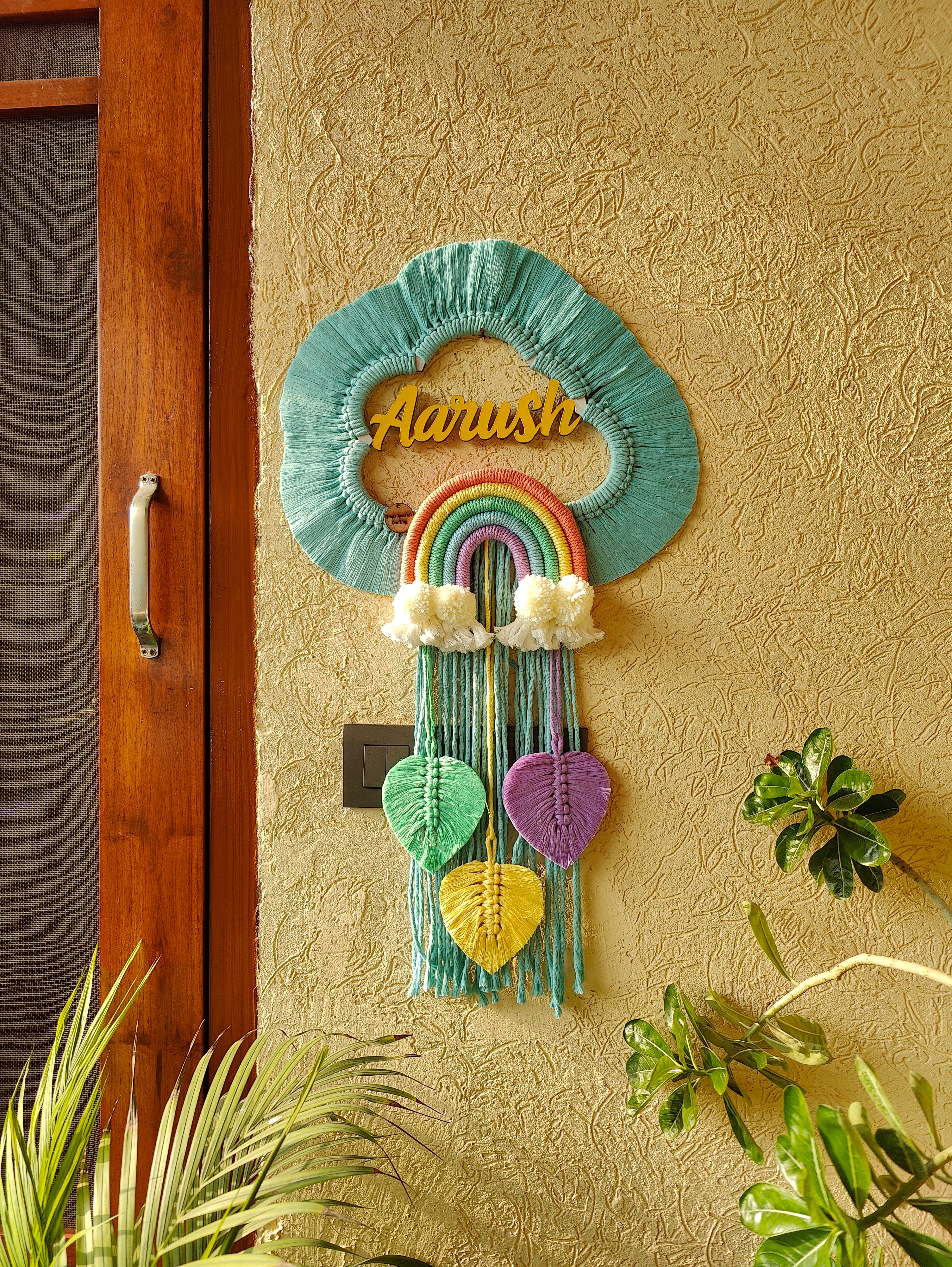 Macrame - Kids Name Plate Cloud Shape