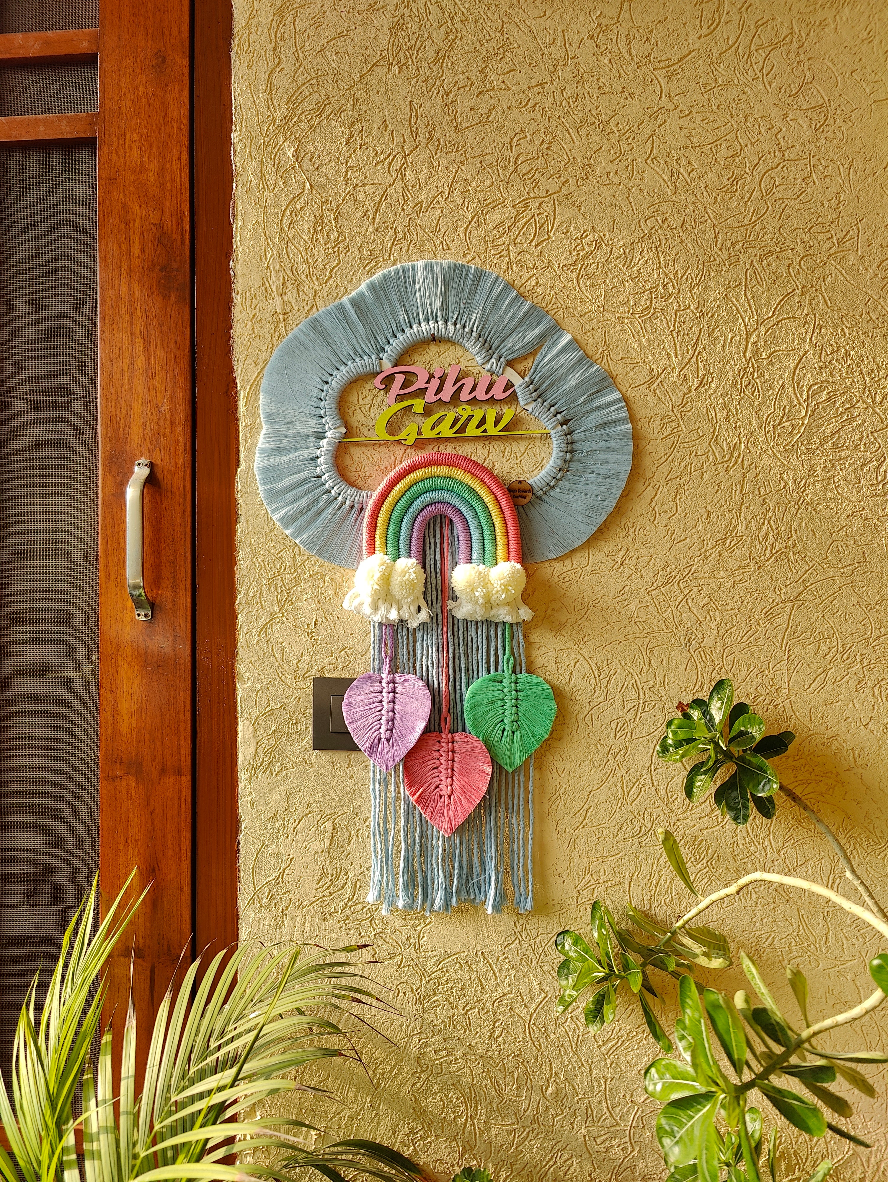Macrame - Kids Name Plate Cloud Shape