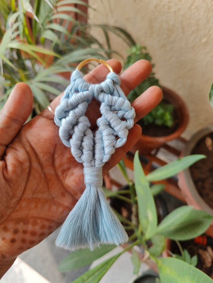 Handmade Macrame Fishtail Keychain - Boho Bag Charm